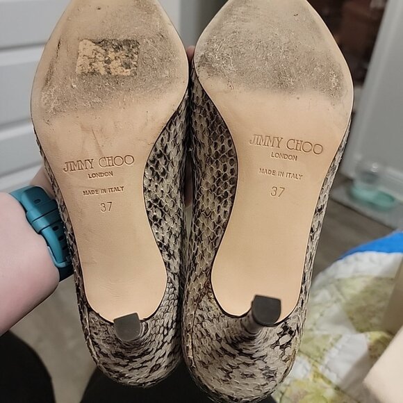 jimmy choo snakeskin heels size 37 - Picture 5 of 7